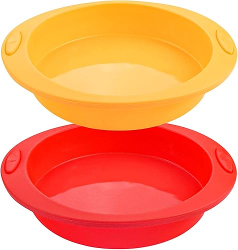 Webake Molde redondo de silicona para tartas de 9 pulgadas, juego de 2 moldes para hornear, para brownie, pastel, pan, pastel y lasaña
