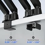 EVEO Premium Dual Monitor Mount 14"-35” Dual Monitor Arm VESA Bracket Adjustable Height Gas Spring Dual Monitor Stand, Screen Full Motion Dual Monitor Arm-Computer Monitor Stand for 2 Screens - Black