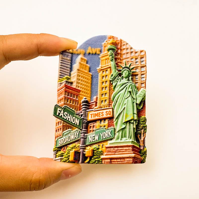 Imán decorativo 3D New York City con Estatua de la Libertad