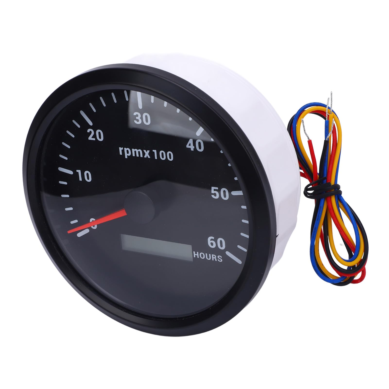 Tachimetro nautico 110mm 6000RPM con contatore ore retroilluminazione a 7 colori tachimetro auto e imbarcazioni compatibile con camper yacht camion quadrante nero coperchio nero