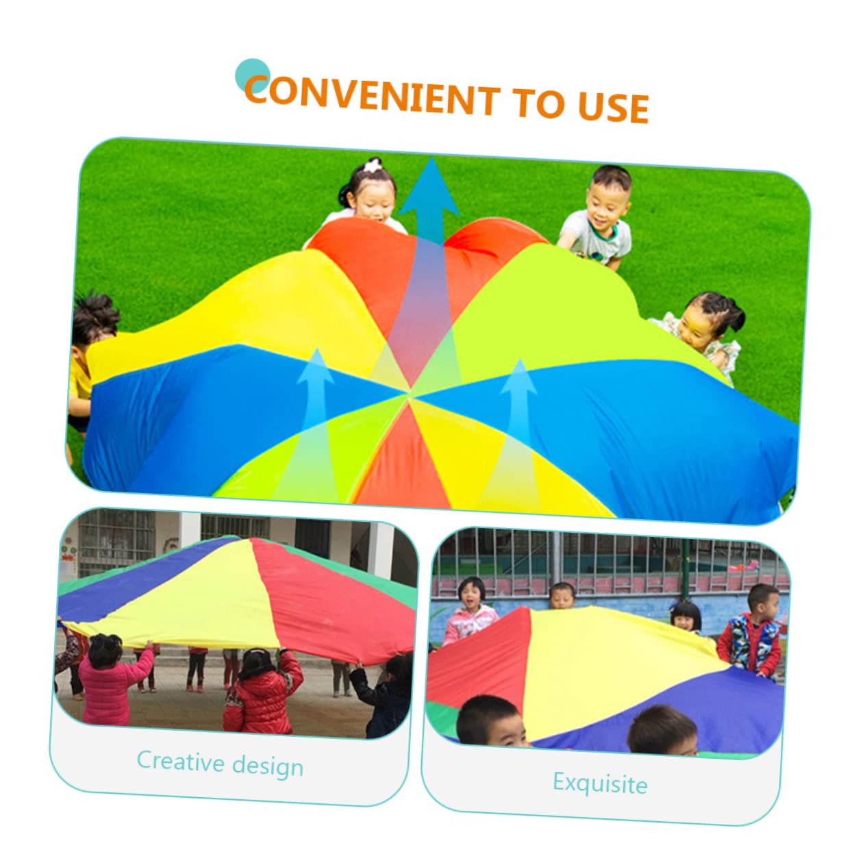 Gogogmee Parachute Toys for Boys and Girls 2m Diameter Colorful Umbrella for Kindergarten Play and Training