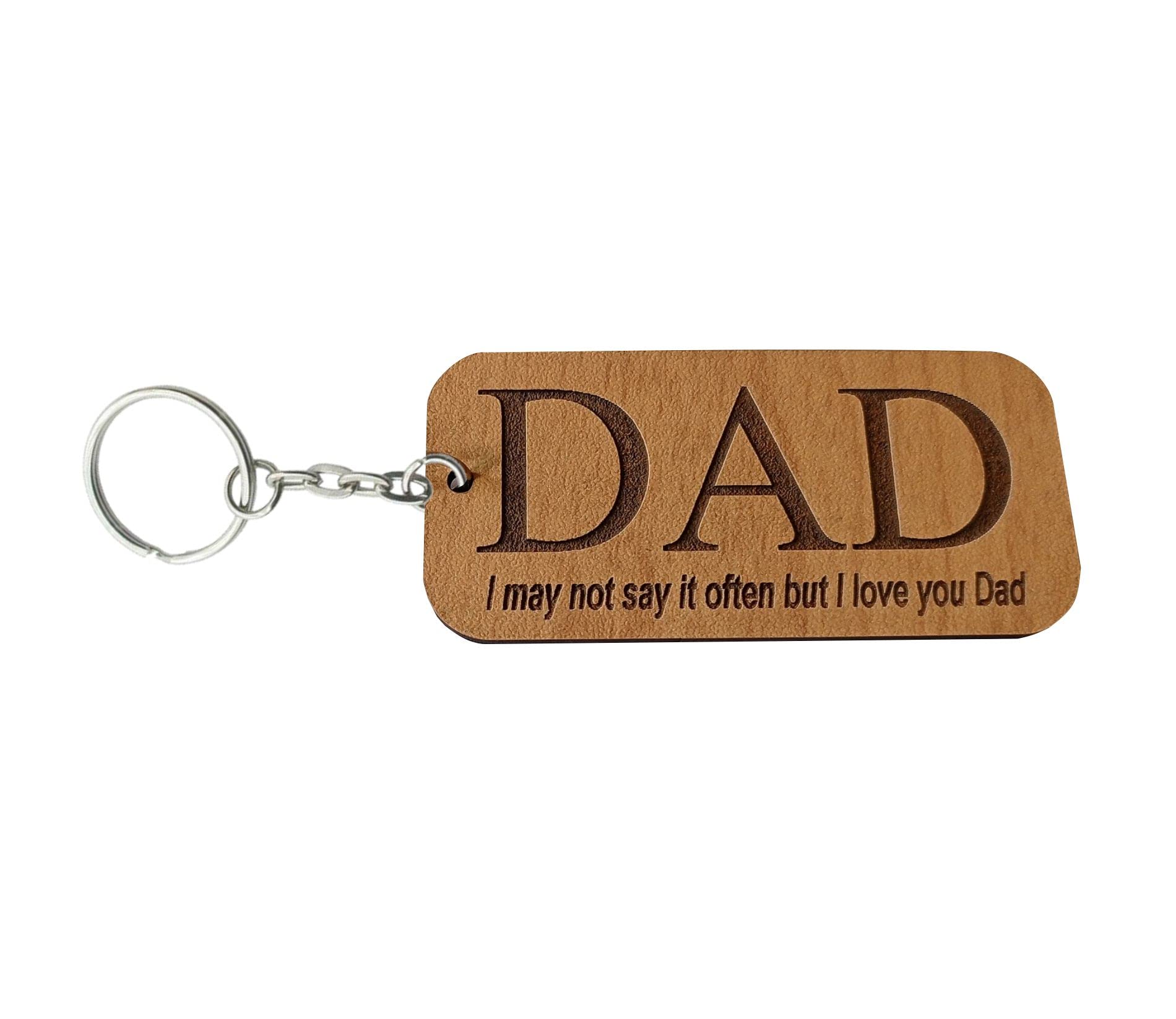 Keyrings Best Dad Fathers Day Gift Engraved Wooden Keychain Car Bike Home-image-40