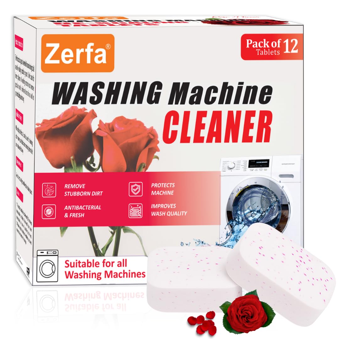 Sponsored Ad - (Pack of 24) Rose-scented Washing Machine Deep Cleaner Descaler Tablets for All Front and Top Load Machines, with Descaling and Stain-Removing Power