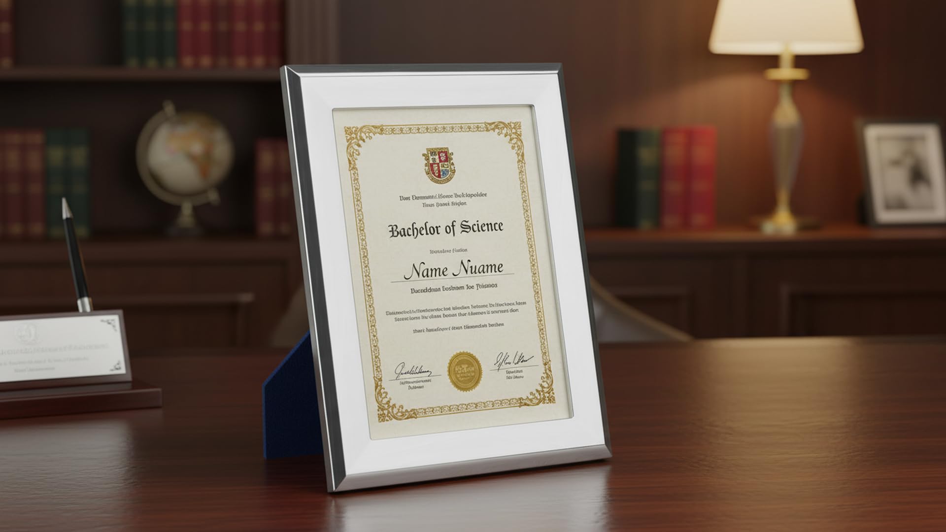 Ramka na zdjęcia DIN A4 na dokumenty i certyfikaty 21,0 x 29,7 cm zdjęcie posrebrzane w najwyższej jakości wykonaniu