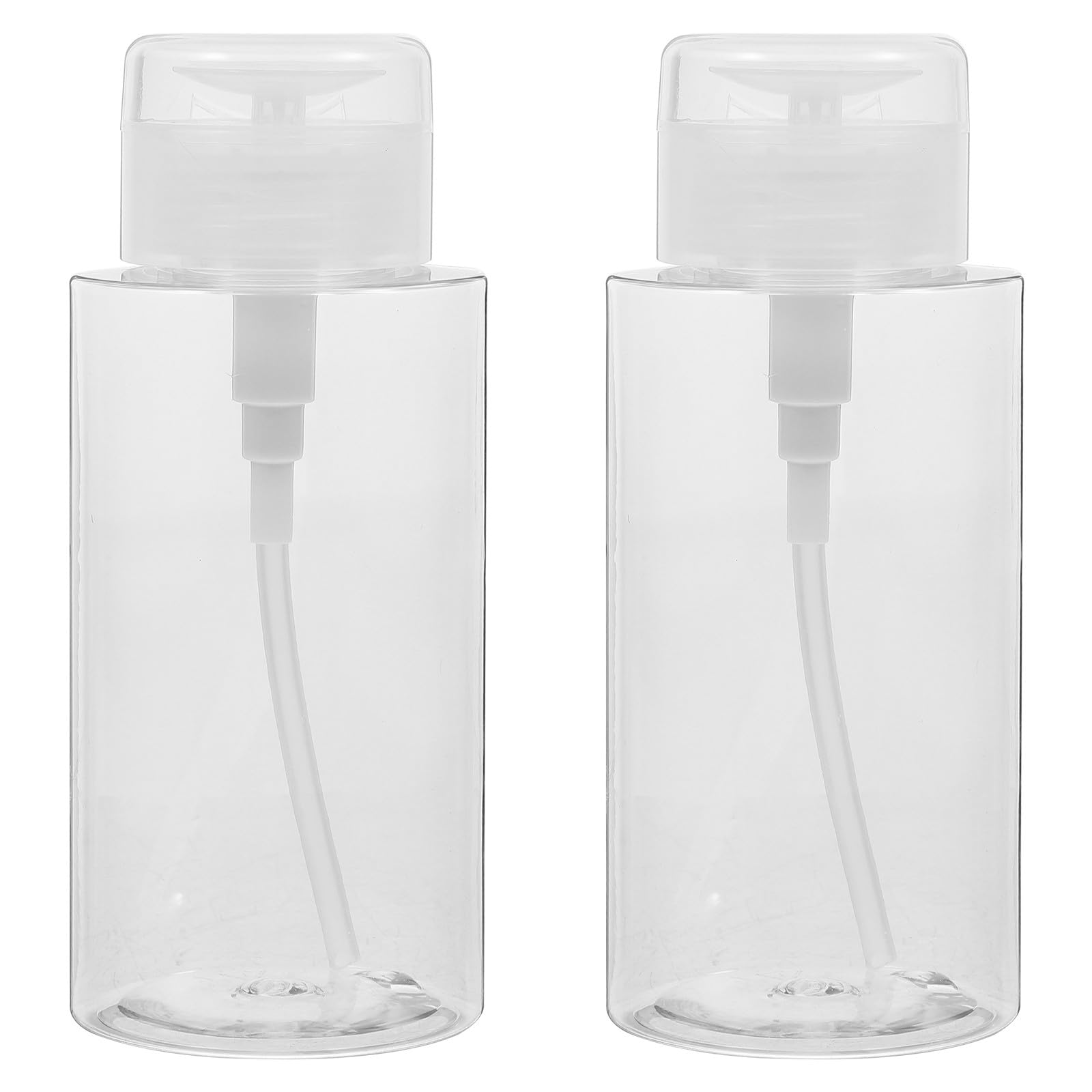 Petg - Dispenser di liquido per rimuovere lo smalto 300 ml, trasparente, 2 pezzi, pompa per cosmetici e viaggi, flacone dosatore per rimozione per unghie