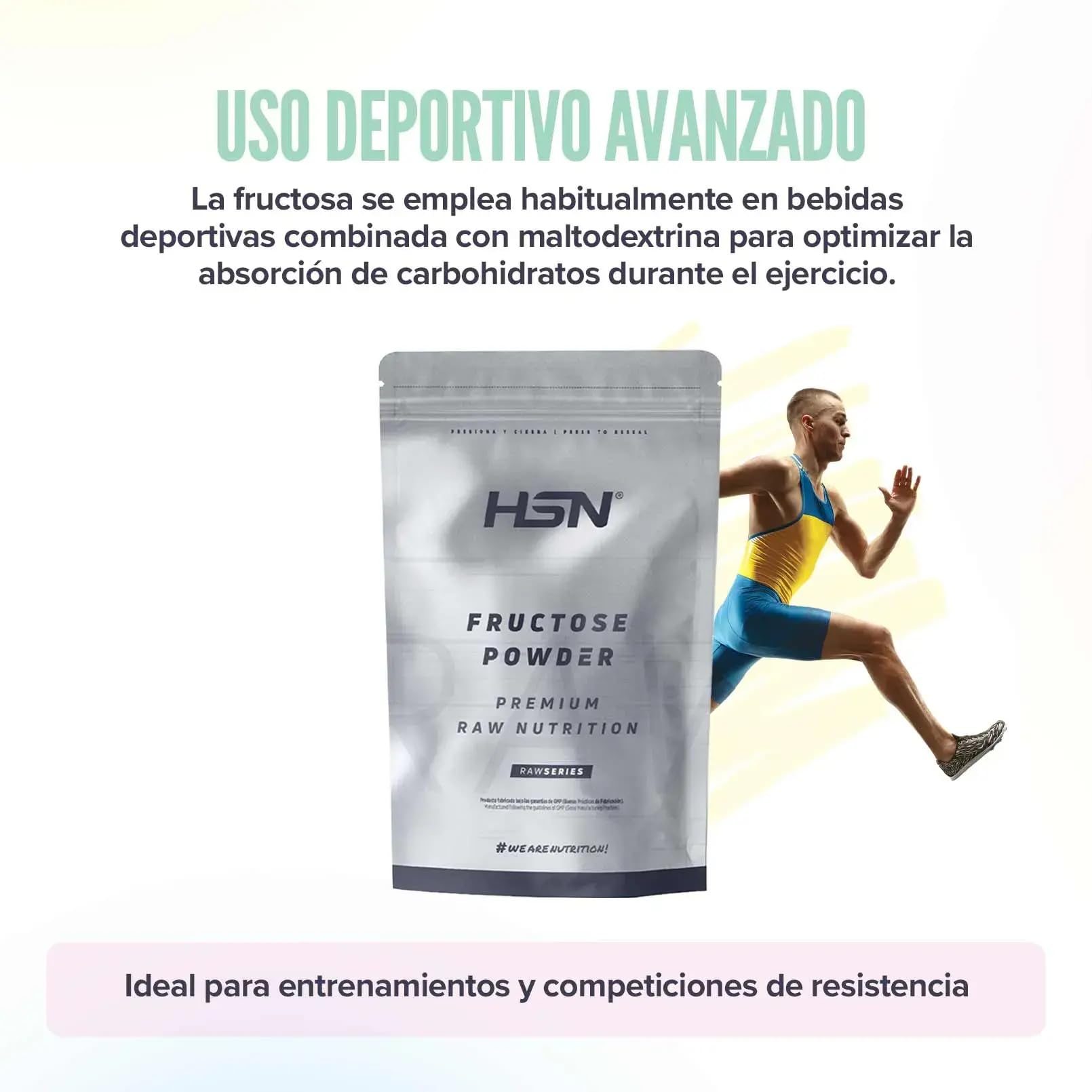 HSN - Fructose | Kohlenhydrat mit niedrigem glykämischen Index | Perfekt für den Sport | Ideal als Süßungsmittel | Vegan, laktosefrei, in Pulverform, geschmacksneutral, 3Kg