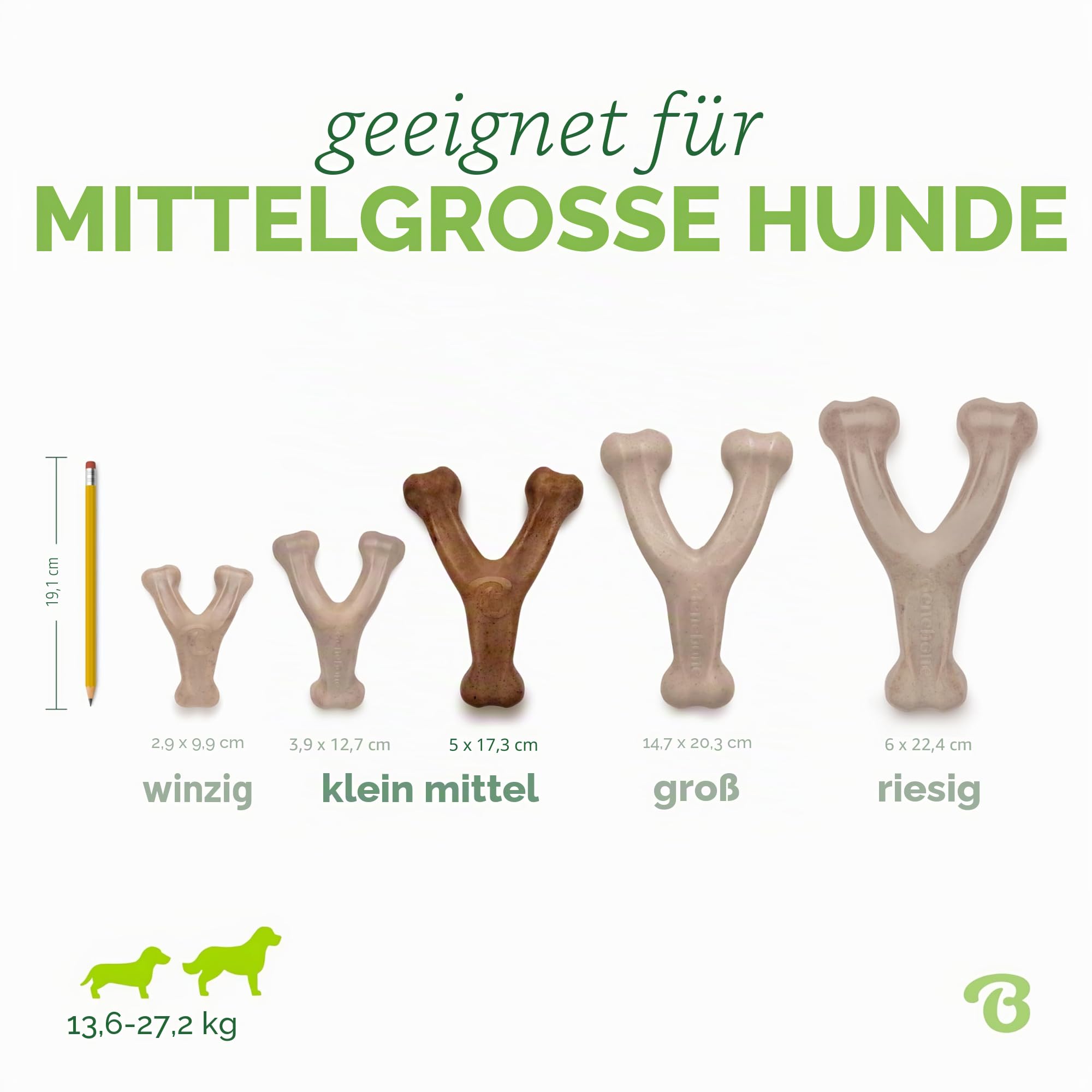 Benebone Wishbone für Hunde, mittlerer Speckgeschmack – Knochenspielzeug für energiegeladenes Kauen