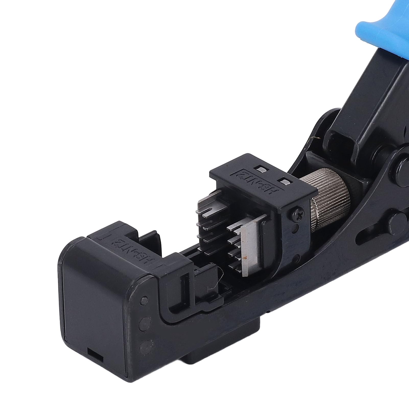 Drfeify 90 Grad Abgewinkeltes Speed-Terminierungswerkzeug, A3-Stahl mit Verstellbarer Basis für Cat5e Cat6 Cat6A -Buchsen und Netzwerkkabel