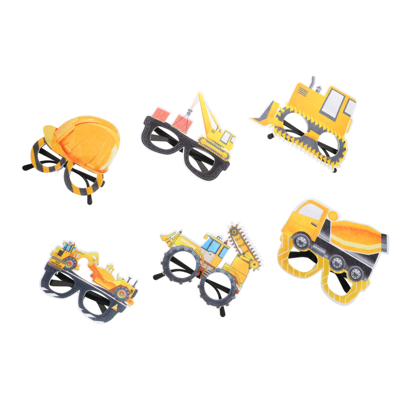 HOLIDYOYO 6 Pack Engineer Vehicle Glasses Boys and Girls Party Accessory Funny Decorative Eyewear Lightweight Unique Style Random Style