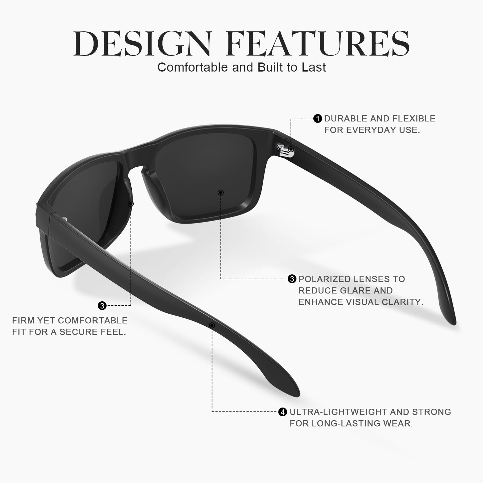Gafas de sol polarizadas para hombres y mujeres, gafas de sol deportivas clásicas para conducir, correr, ciclismo, pesca, protección UV400
