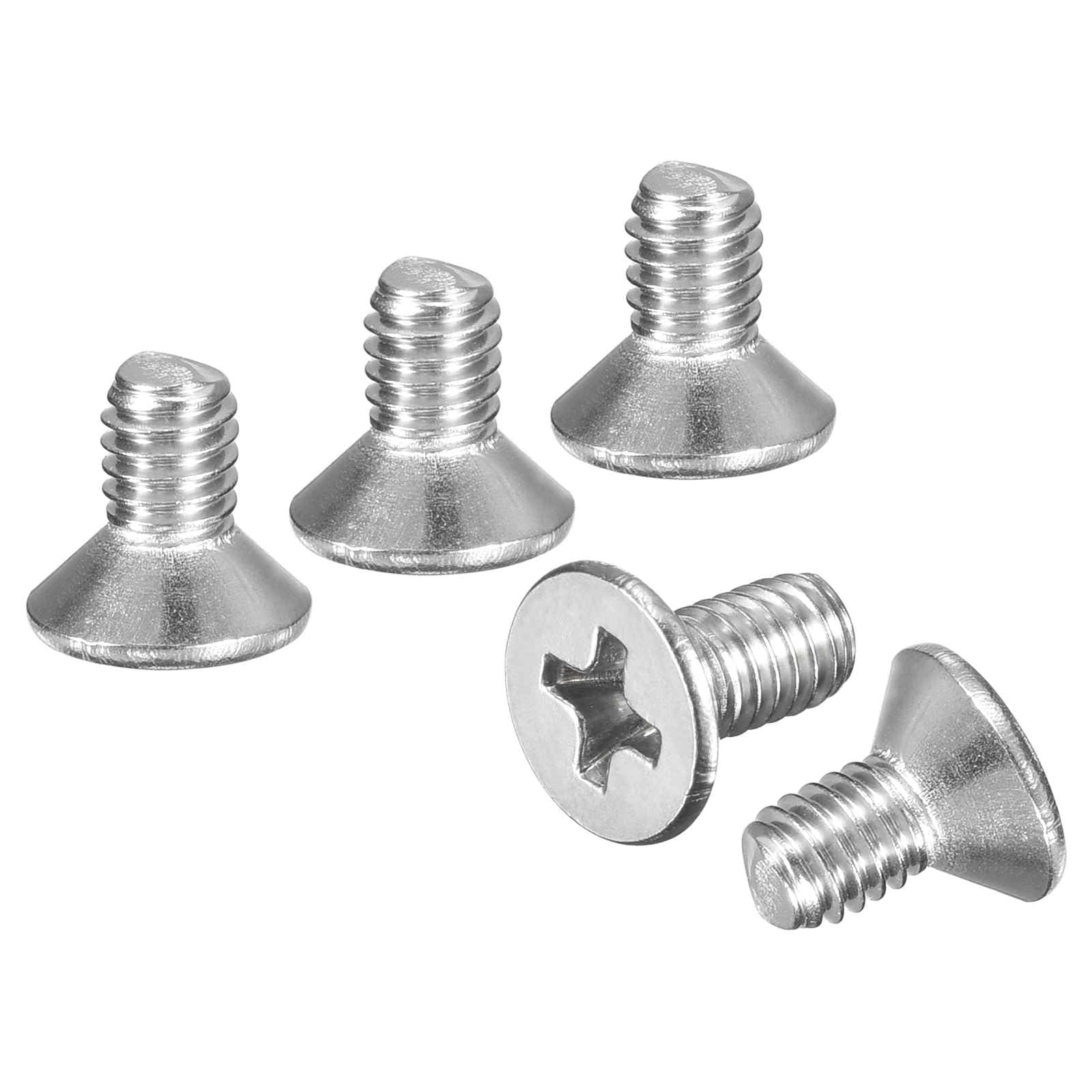 DTGN M4-0.7x8 Flat Head Countersunk Machine Screws - 100pcs - Good for Furniture and Machinery - 304 Stainless Steel Phillips Machine Screws Bolts - Silver — image 1