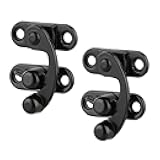 2pcs Antique Hook Hasp Latch Vintage Style Left Right Toggle Hasp Hook Black Zinc Alloy Hook Latch with Mounting Screws for Jewelry Box Cabinet Toolbox Suitcase