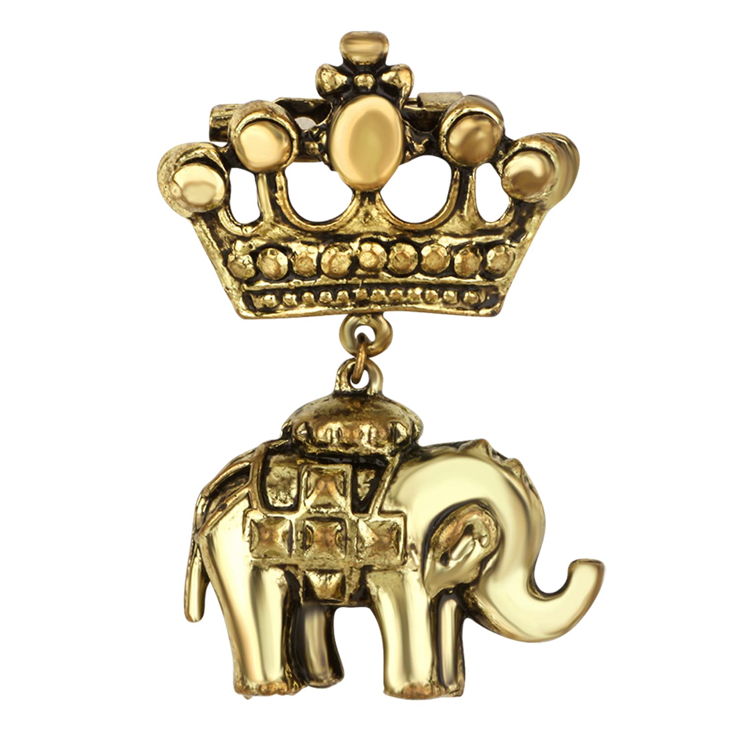 Crown and Baby Elephant Shaped Shervani Brooch for Men (PABP1101111PR)-image-42