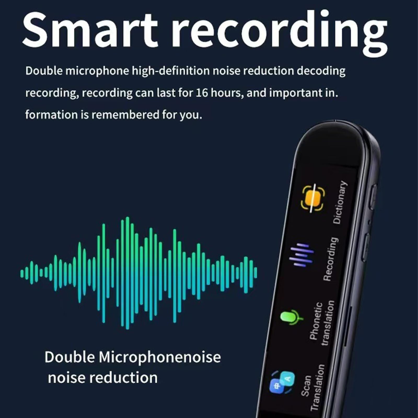 Scan Sense Pen, ScanSense AI Smart Pen - Instant AI Answers for Math, History & More Offline Translation (60+ Languages), Camera, Bluetooth, Music & File Storage, Translator Scanner (Grey)