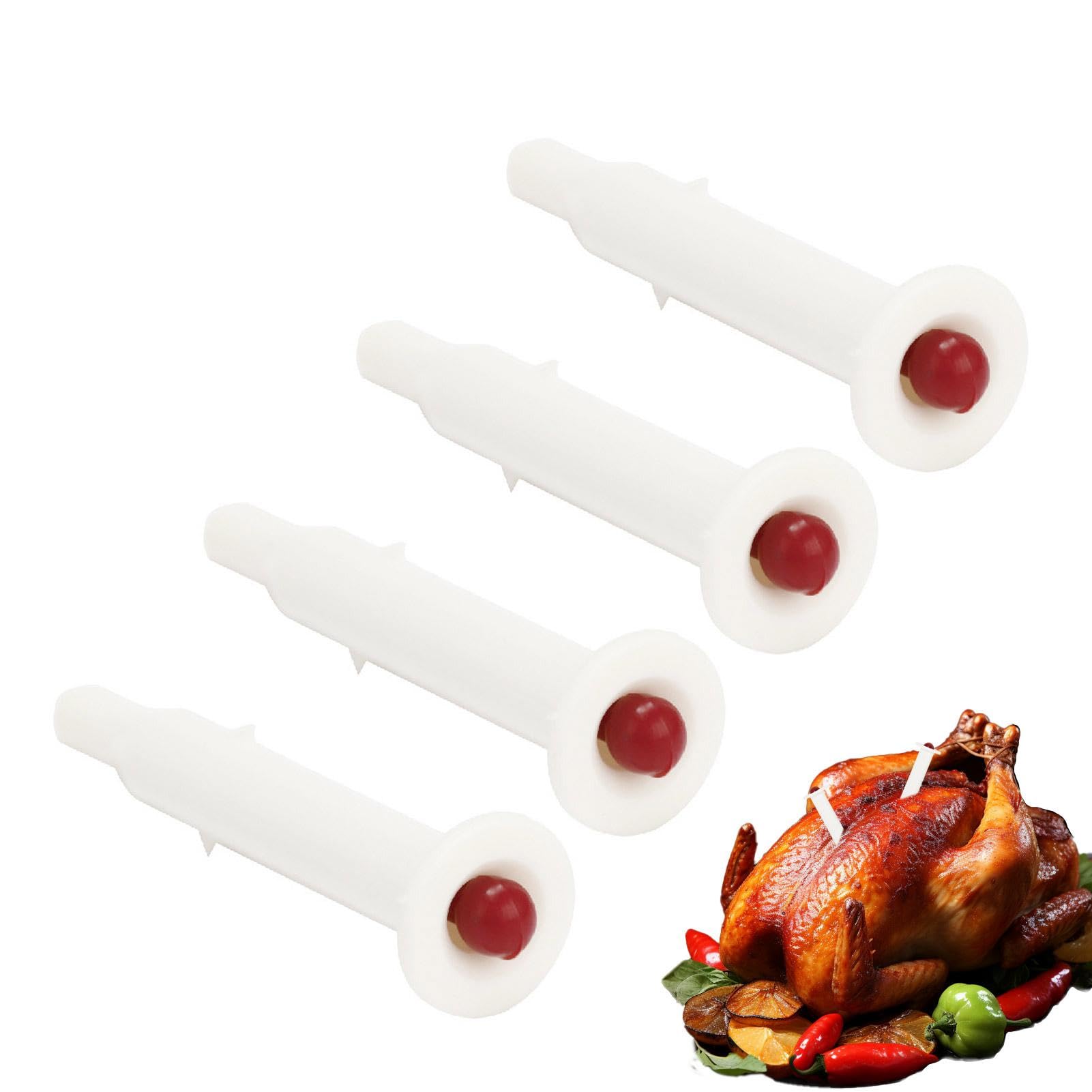 Minuteur Pop-Up Pour Dinde Et Poulet - Lot De 4 Thermomètres De Cuisson Précis, Idéal Pour Rôtis Et Volailles