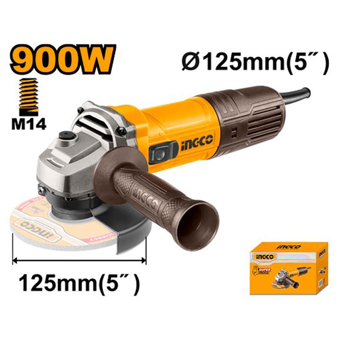 Ingco AG90028E Smerigliatrice Angolare 900 W Disco 125 mm 125mm 12000 rpm Professionale