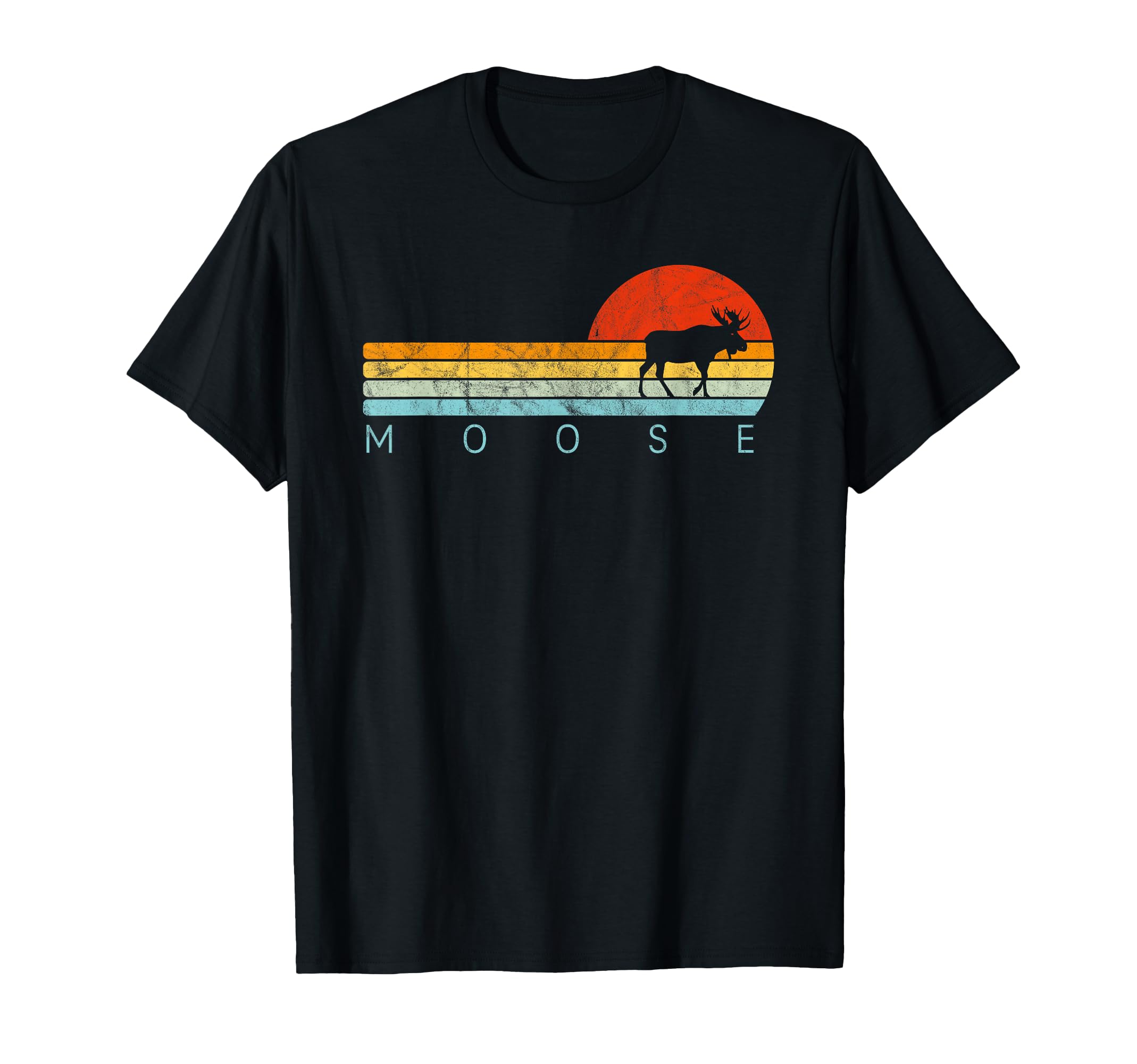 Moose Vintage Sunset Retro Cute Women's Moose T-Shirt