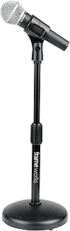 Gator Frameworks Desktop Microphone Stand with Round Weighted Base & Adjustable Height (GFW-MIC-0501)
