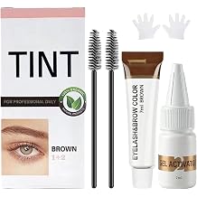 Natural Brown Eyelash & Eyebrow Color Kit,Natural Brow Enhancer &Lash Color