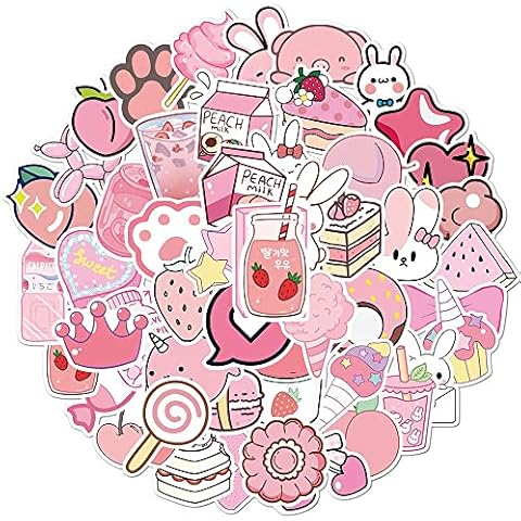 50 Pcs Pink Cute Stickers Pack by LAMXD Cover