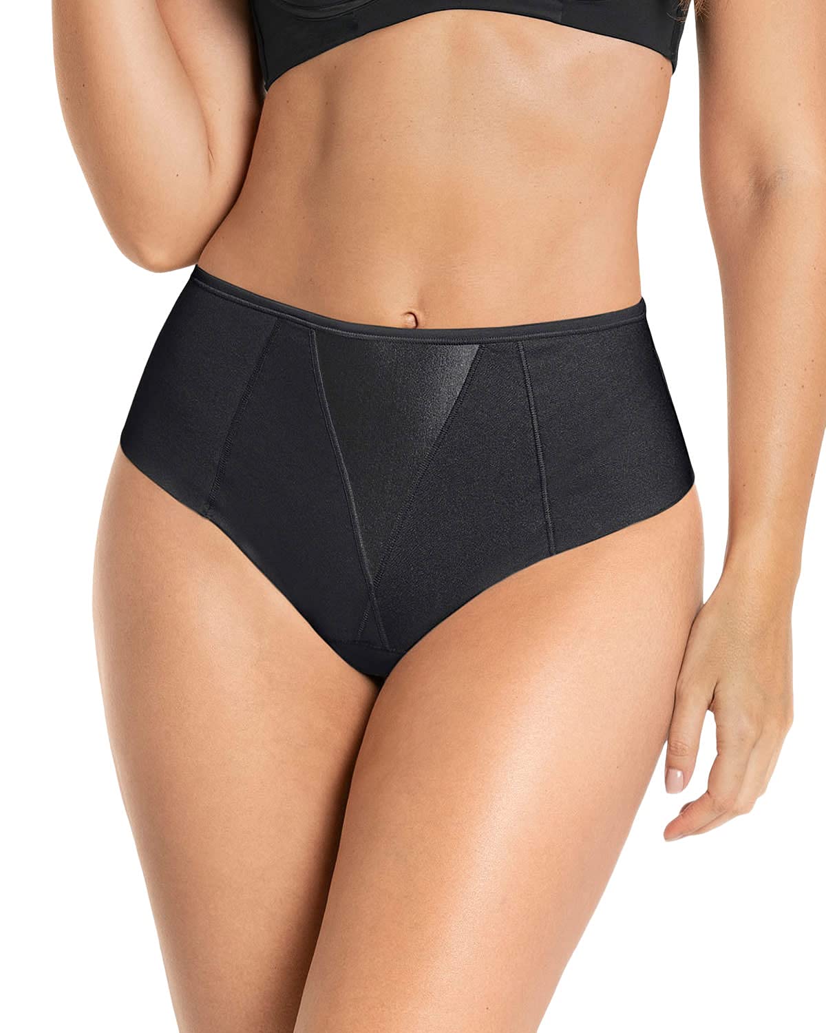 Leonisa High-Waisted Satin Detail Shaping Thong
