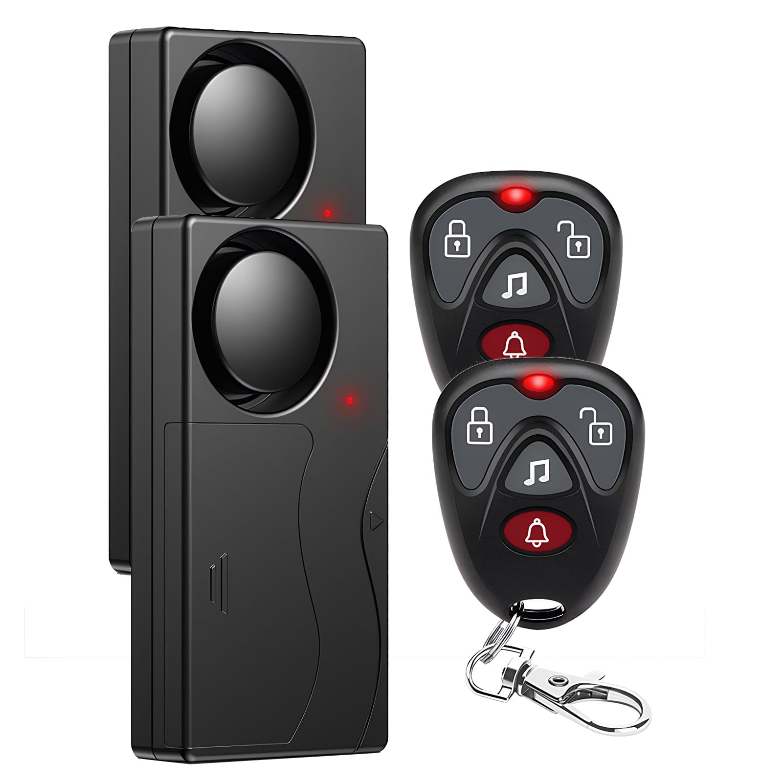 Mengshen 2 Pack Vibrations Alarm Kabelloser Diebstahlschutz Vibrations für Fahrräder Tür und Fenster Alarm lauter 110 dB Haussicherheitssystem
