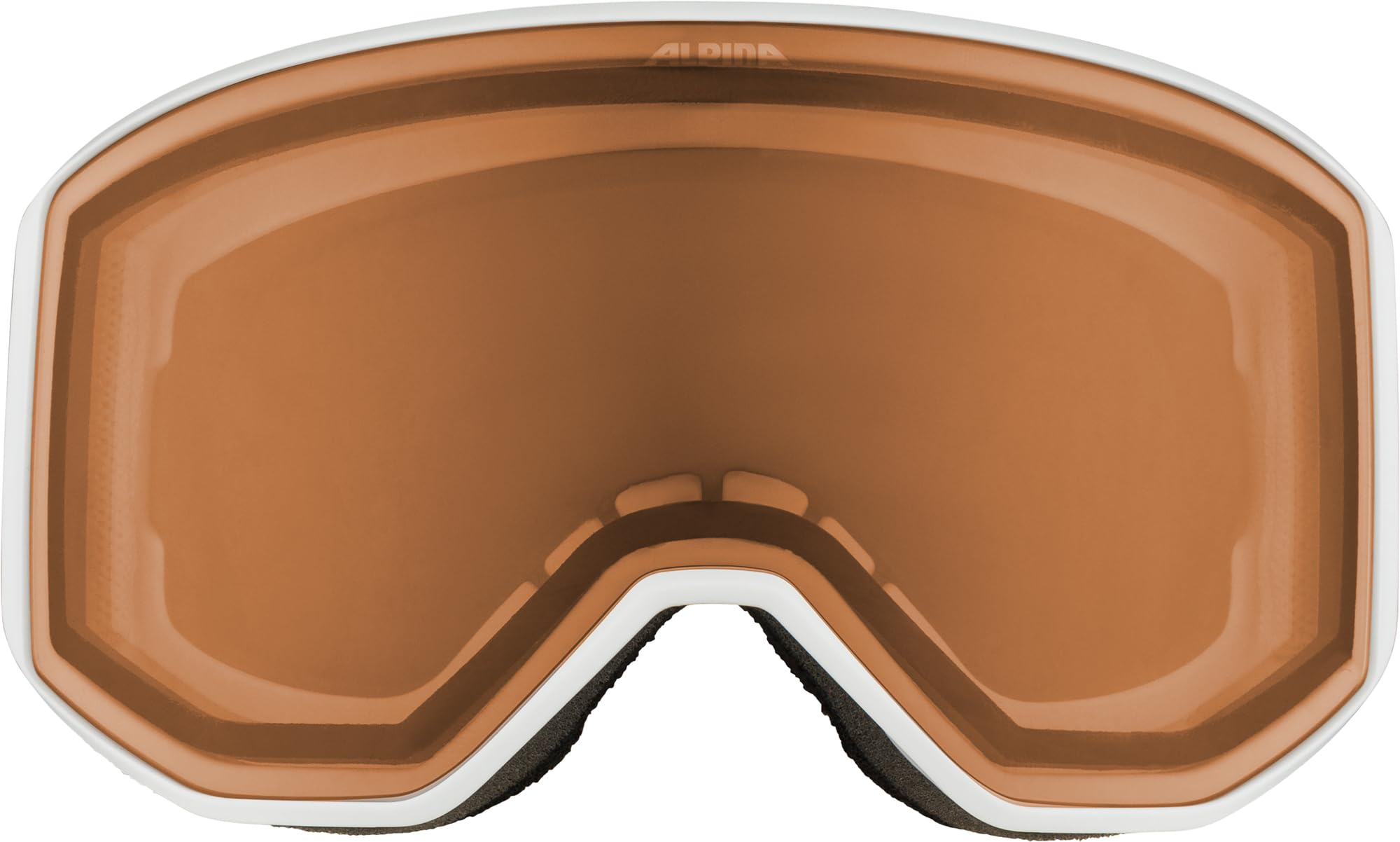 ALPINA Venet - Maschera da sci di alta qualità per uomo e donna, vestibilità ottimale, ideale per chi porta gli occhiali, Anti-Fog, circolazione dell’aria efficace, white-rose matt