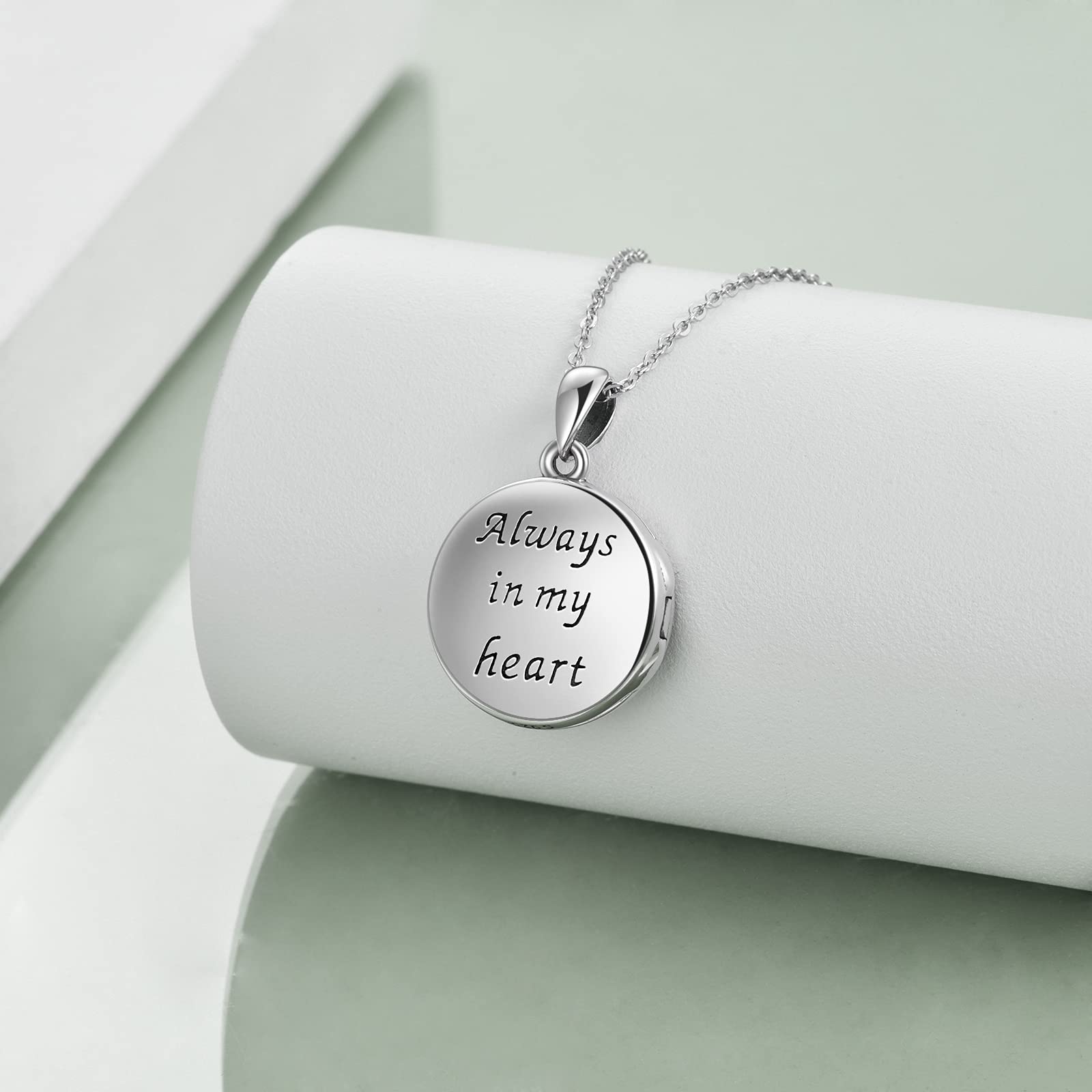 YAFEINI Collana con medaglione con albero della vita, S925, in argento Sterling con foto e albero della vita, medaglione, ciondolo per donna e fidanzata, Argento sterling