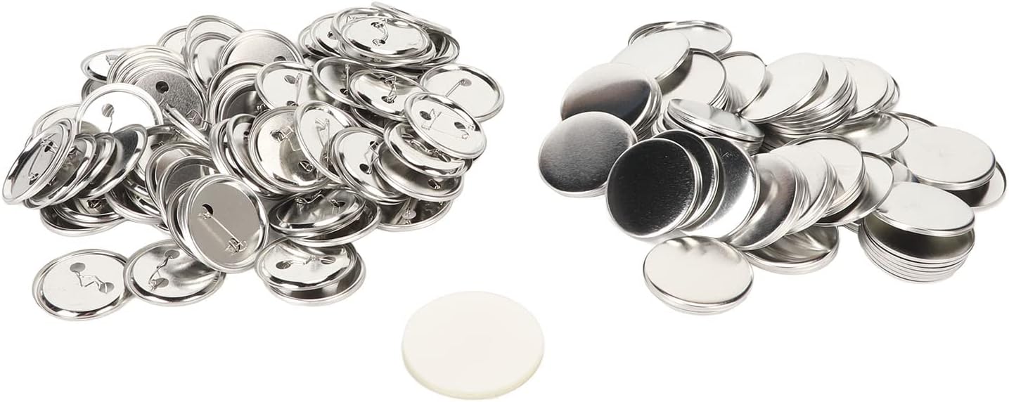 Pin Back Button Parts, Durable Complete Badge Making Supplies for Campaigns Crafts Iron Plastic Clear Film 58mm 2.25 Inch 100 Sets