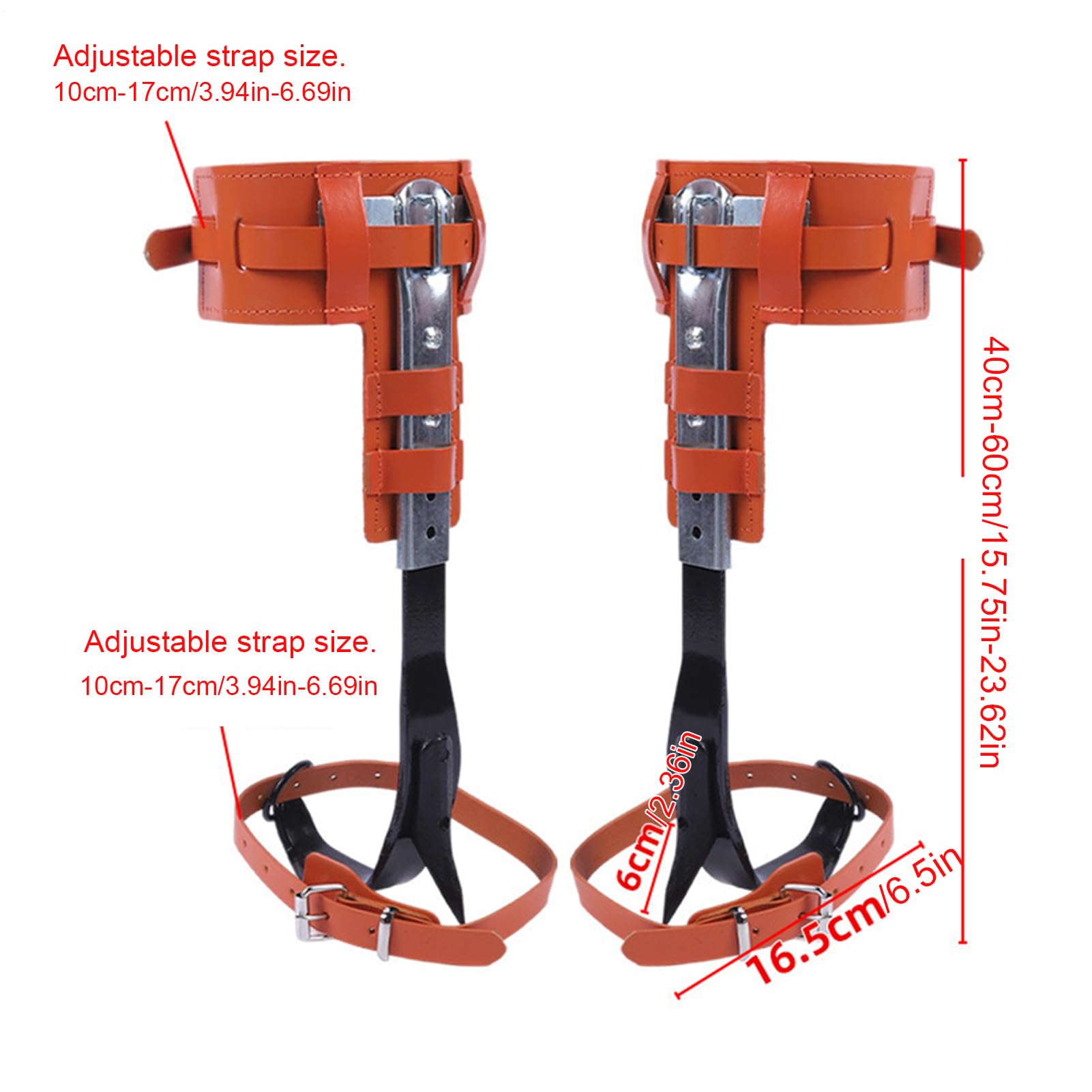 Generisch Baumkletterspikes Set Ergonomisch Höhenverstellbar | Rindsleder Baumkletter-Sporen für Arbeit Outdoor-Freizeitzubehör für Forstwirtschaft, Jagd, Beobachtung, , Survival,