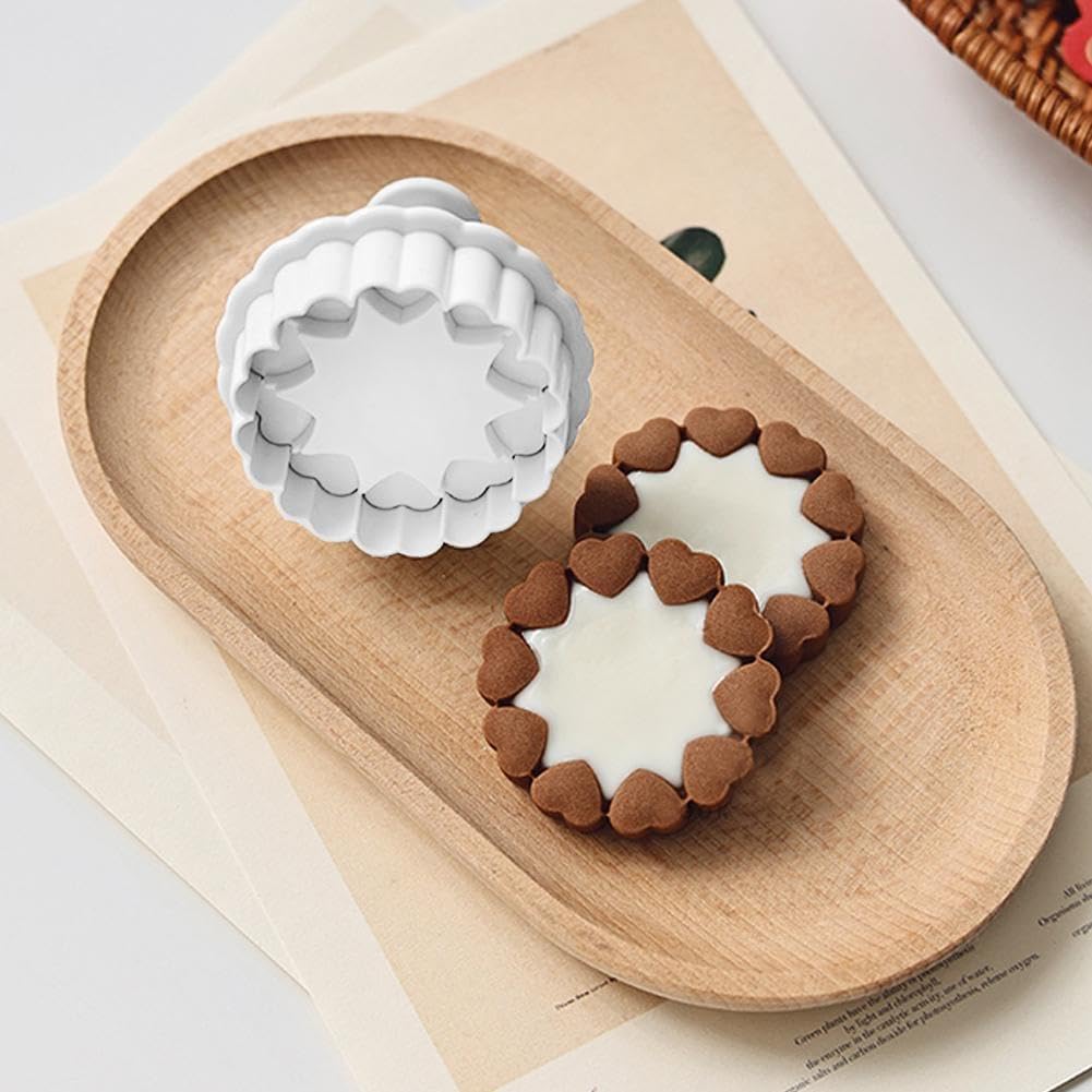 Moules à Biscuits En Forme De Fleur 3D - Lot De 4 Emporte-pièces Pour Confiture Sandwich, Fondant - ABS, 4.6 à 4.9 Cm - 6