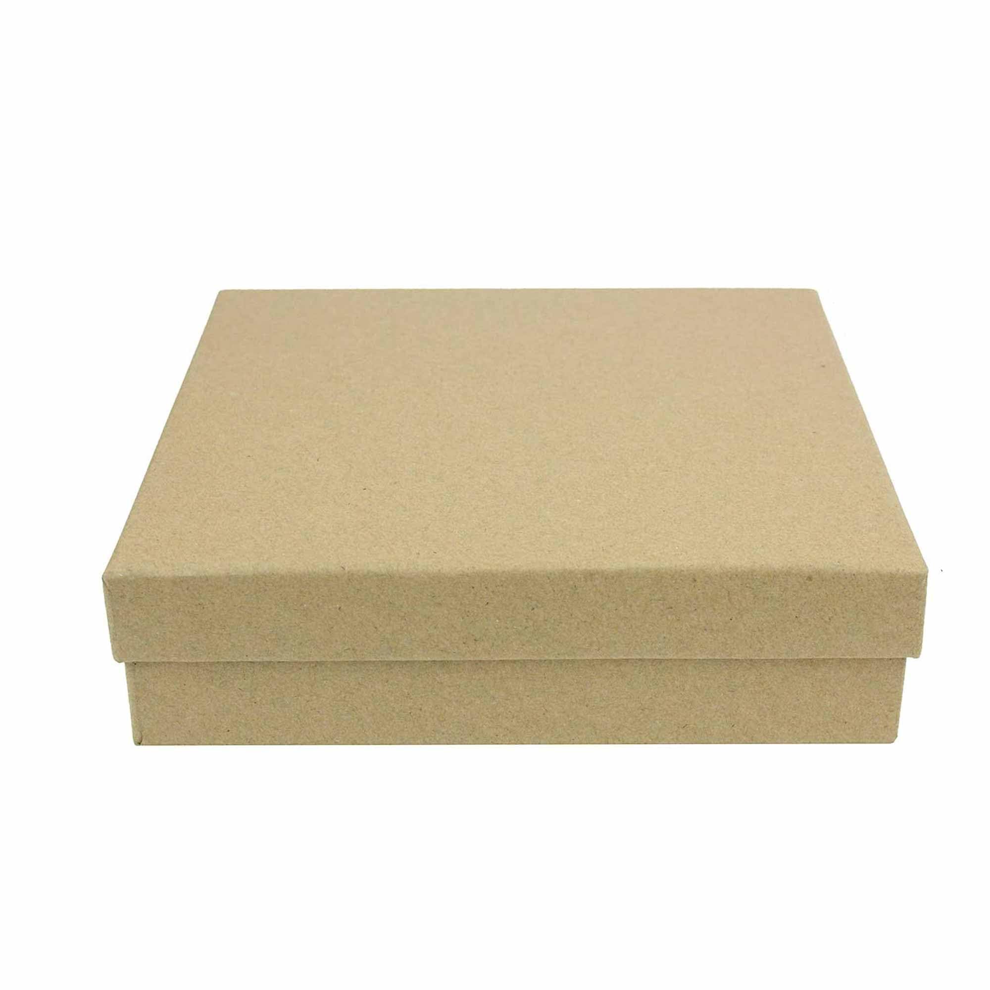 Emartbuy Set of 8 Brown Cardboard Jewellery Pendant Boxes, Ring Boxes, Gift Box for Anniversaries, Weddings, Birthdays Size - 17 cm x 17 cm x 4.5 cm
