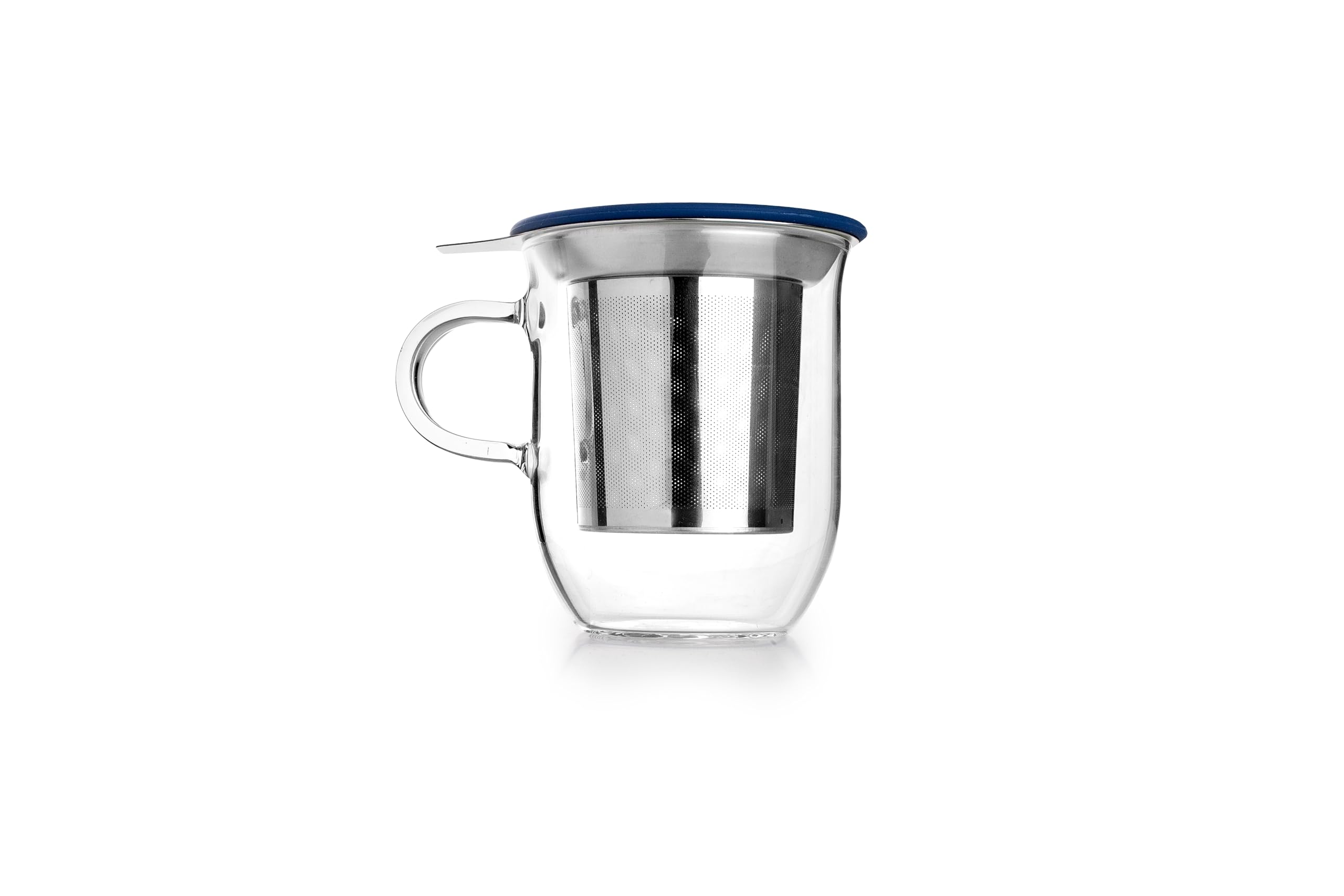 Tazza da tè in vetro, filtro e coperchio in acciaio inossidabile - 350 ml