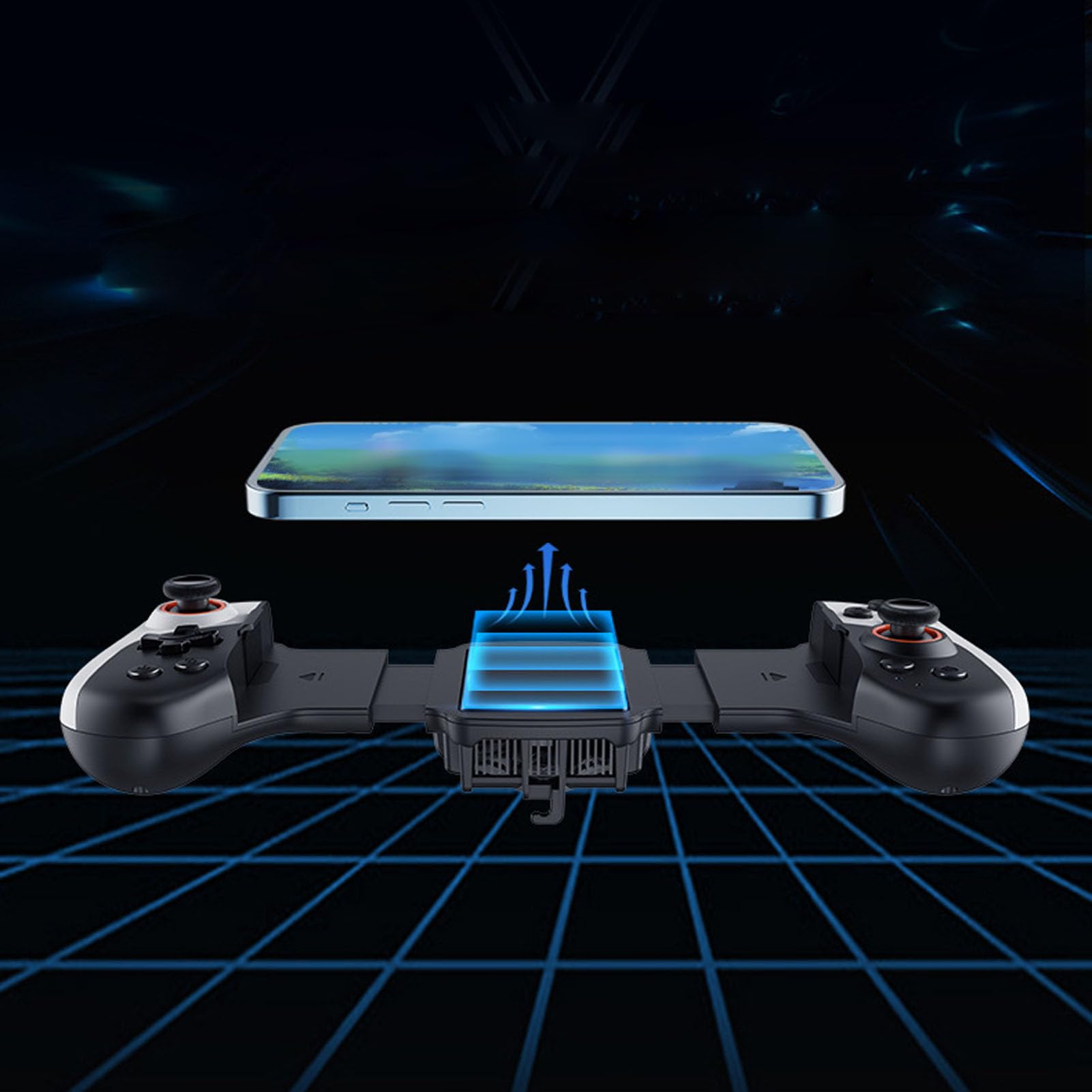 Fabater Controller per Gamepad Telescopico con Raffreddamento Potente, Gamepad Wireless Bluetooth per IOS, Tecnologia di Raffreddamento a Semiconduttore da 6 W, Luce RGB a 7 Pale, 13,6-18,4 Cm