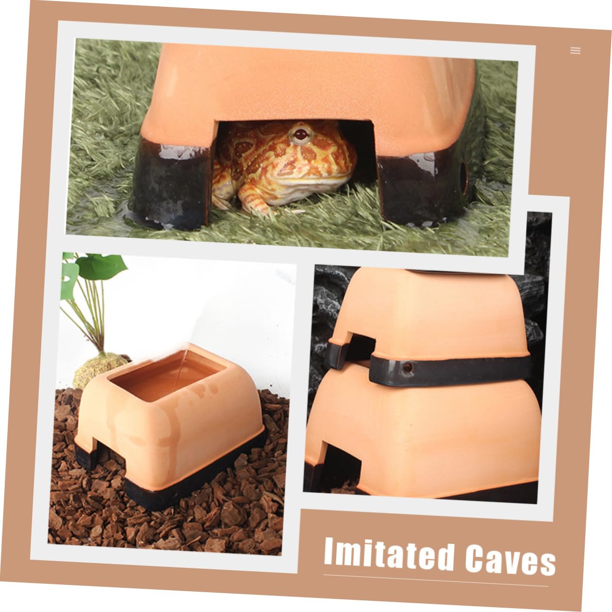 YARNOW Nido Per La Riproduzione Di Rettili Nascondiglio in Ceramica Per Tartarughe Piattaforma Per Crogiolarsi Lampada Riscaldante Accessorio Per Nascondiglio Di