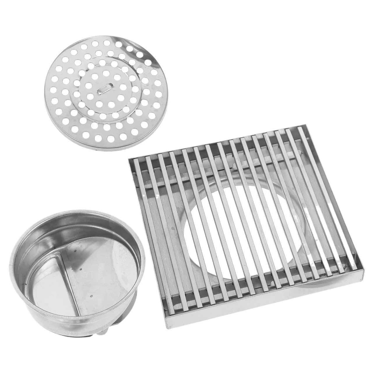 Drain Cover Outdoor Large Diameter Floor Drain Solid Bar Cover Patio Yard Drainage Grate Hair Catcher