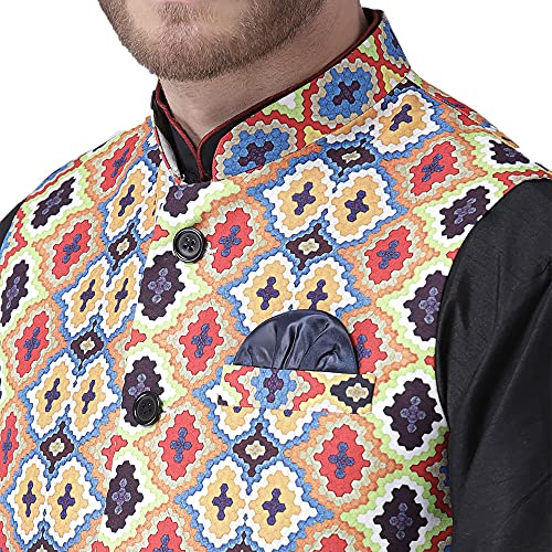 Image of hangup 3 Pc Kurta Pajama Set For Men (3PCABlack-KPW)