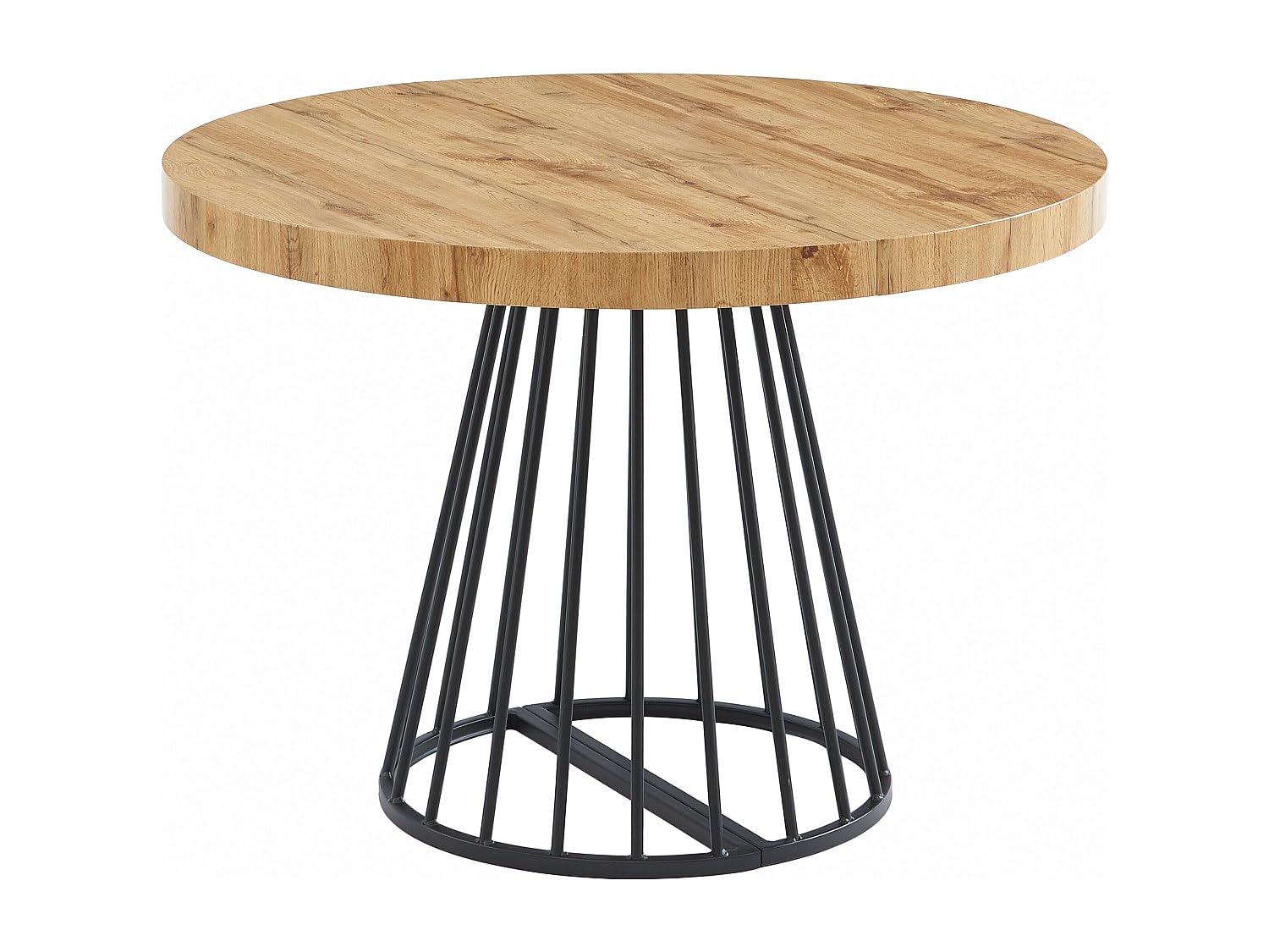 Vente-unique-Tavolo da pranzo allungabile da 2 a 12 coperti in MDF e Acciaio le e Nero - FIRELA