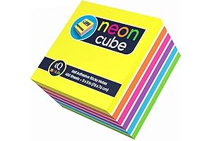 IQ Neon Sticky Notes Cube: A Compact Neon Haven for Jotting and Sticking