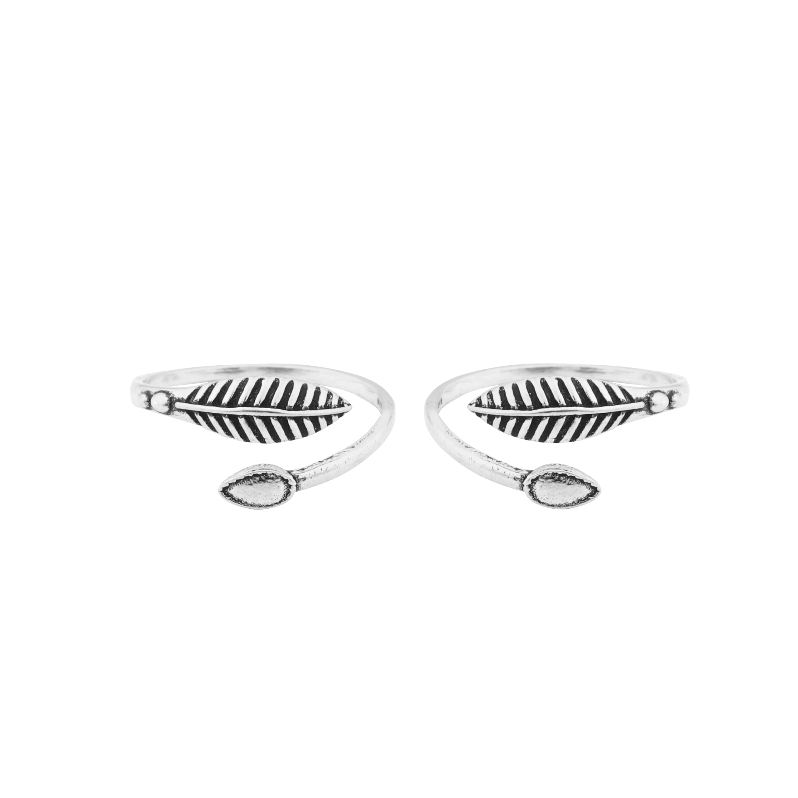 925 Sterling Silver Leaf Toe Rings for Women & Girls | Adjustable Open Toe Ring Pair | Nature Inspired Leaf Design Bichiya | Trendy Boho Foot Ring for Daily Wear & Gifting With 925 Stamp & Certificate of Authenticity | 6 Month Warranty-image-15