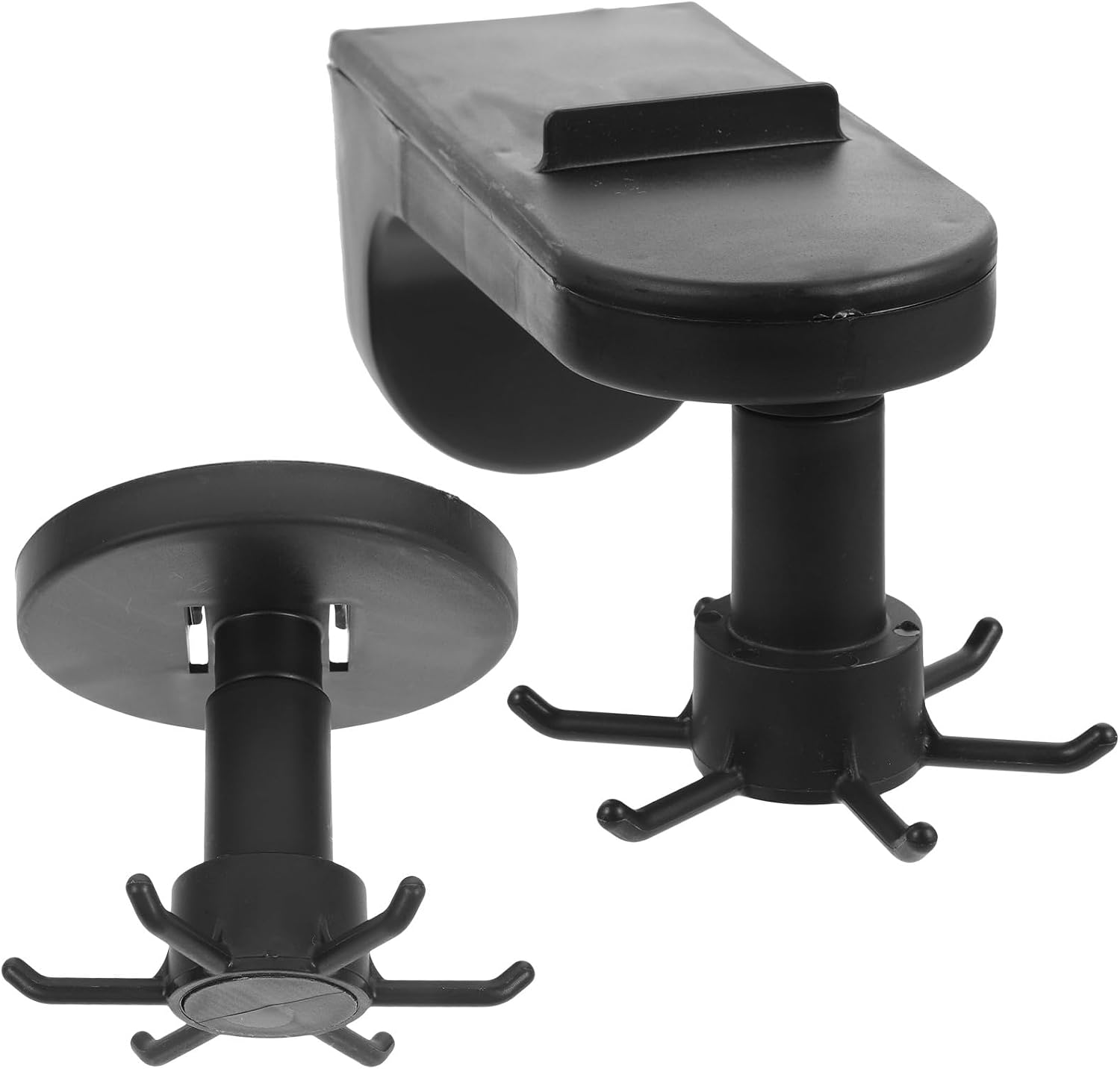 Alipis 2pcs Black Rotating Kitchen Utensil Hooks with 6-Claw Adhesive Wall Mount, Multi-Functional Hanging Holder for Measuring Spoons and Utensils, Space-Saving Storage for Kitchen