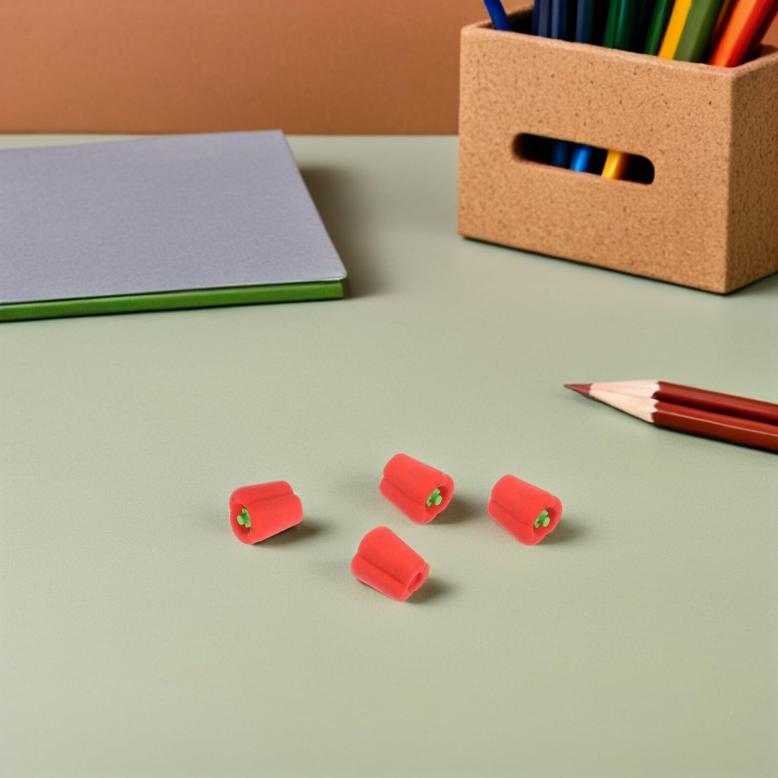 Healeved Set da 100 Gomme da Cancellare a Forma di Peperone in Tpr Gomme Divertenti per Colorate e Portatili per Scuola Premi in Classe e Uso Quotidiano