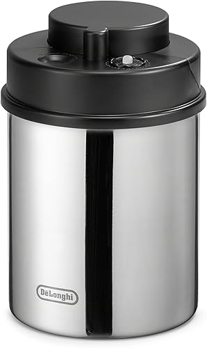Miniatura 2 de De'Longhi DLSC063 - Recipiente de café sellado al vacío para almacenar alimentos con tapa hermética e indicador de fecha integrado, acero inoxidable