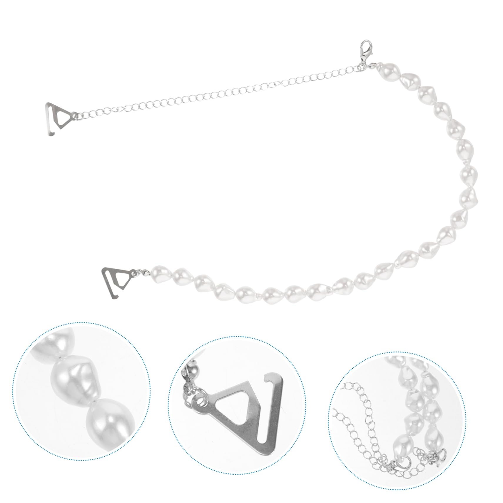 Healvian BH-Träger aus Metall für Perlen funkelnd Frauen-BH-Träger BH -Träger BH-Träger dekorativ BH -Gurthalter Zinklegierung Weiß