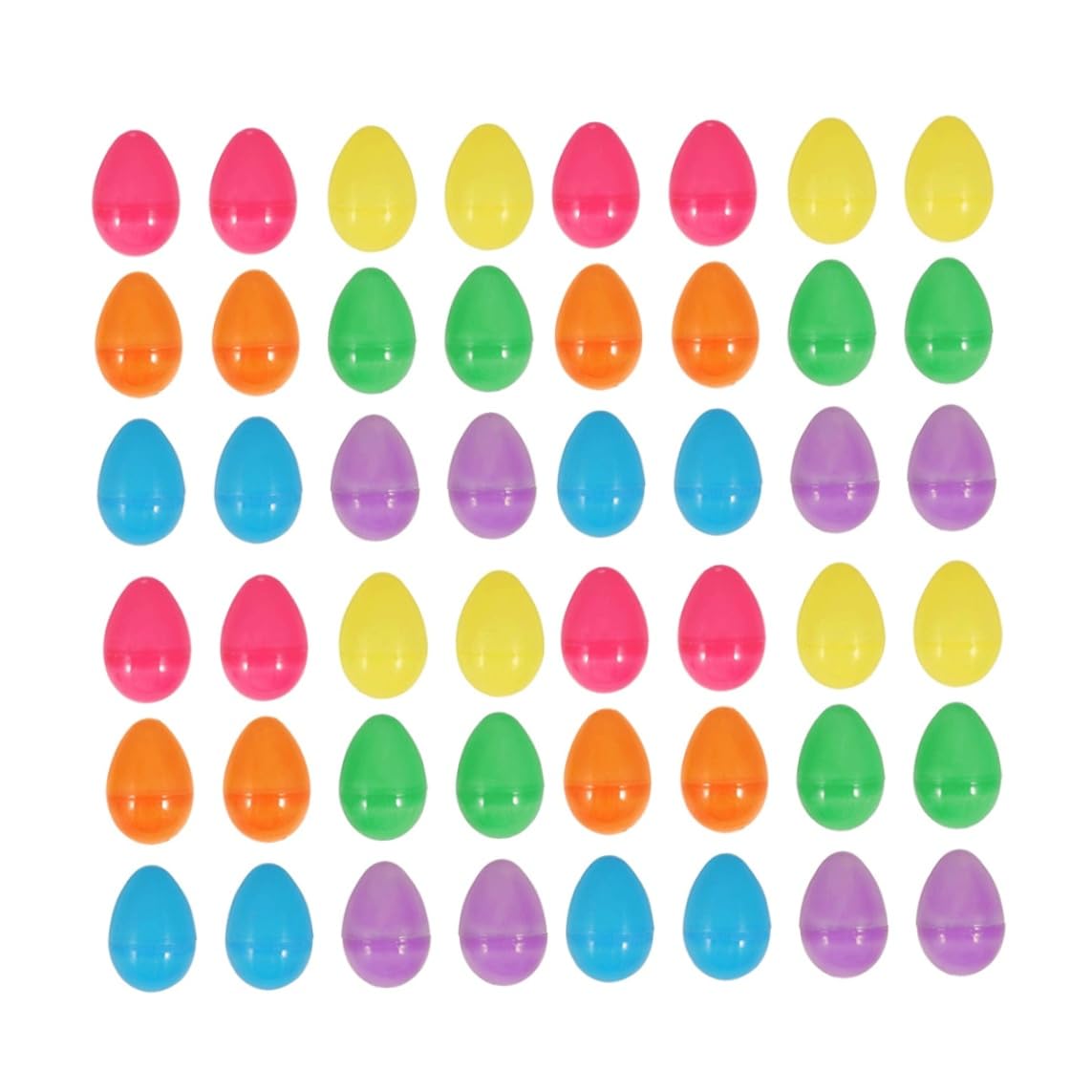 Elyebxj 48Pcs Easter Fillable Eggs, Plastic Surprise Easter Eggs for Hold Creme, 5.5 * 4cm Colorful, Hunt Party Favor