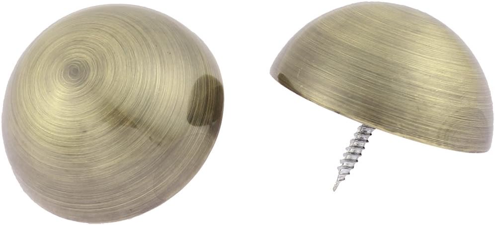 2pcs 46mm Quality Parts Dia Metal Semicircle Glass Mirror Screw Nail Decor Bronze Tone Model:63as137qo606