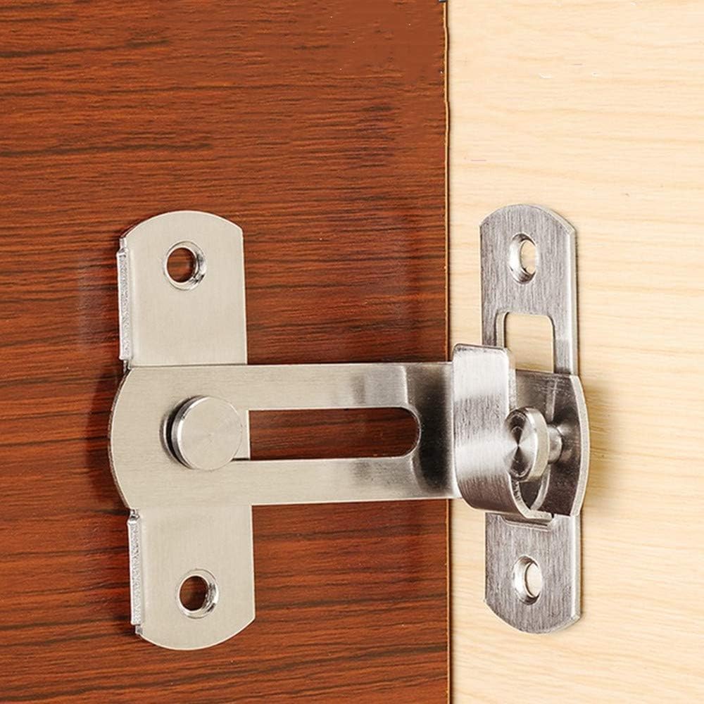 DRAVYONEY 90 Degree Stainless Steel Latch, Protect Privacy - Security Barn Door Lock, Hook Lock Latch for Barn, Garden, Bathroom, Outdoor, Garage, Window, Sliding Door(1 Silver) 2