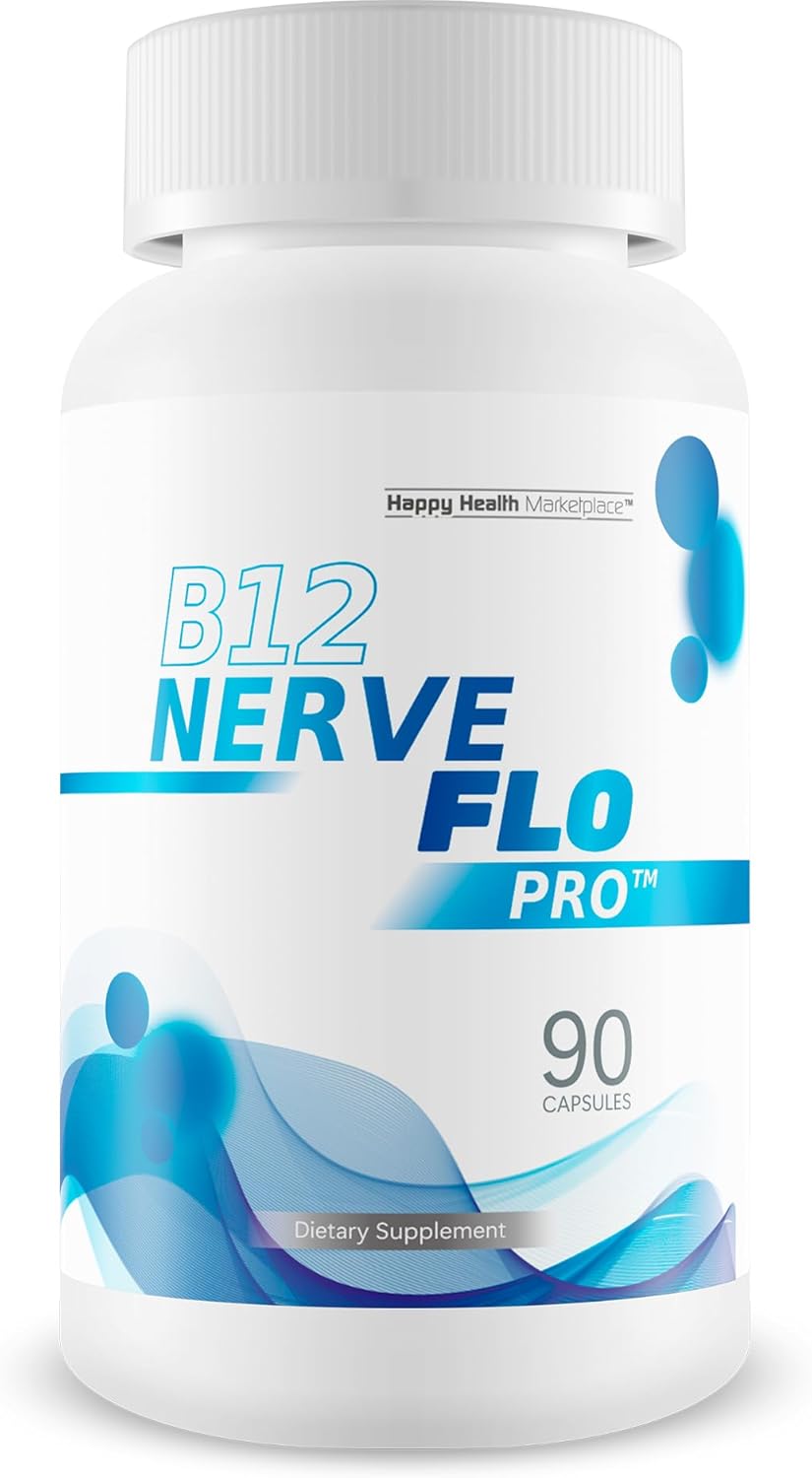 B12 Nerve Flo Pro - Our Best B12 Neuropathy Supplement - Nerve Damage Vitamins - Vitamin B12 Nerve Support Supplement - Magnesium for Muscles And Nerves - Repair Nerve Flow Okinawa Capsaicin Cayenne