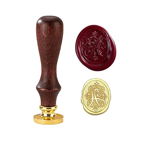 Miniatura 9 de Sello de cera con letra inicial del alfabeto L, sello de cera de sellado de letras vintage con cabeza de latón extraíble y mango de madera, para