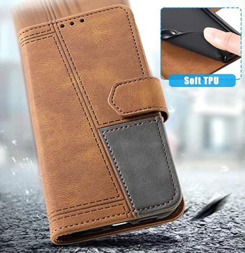 Capa carteira para smartphone flip para Oppo A74 4G, capa protetora de couro [bloqueio RFID] capa de